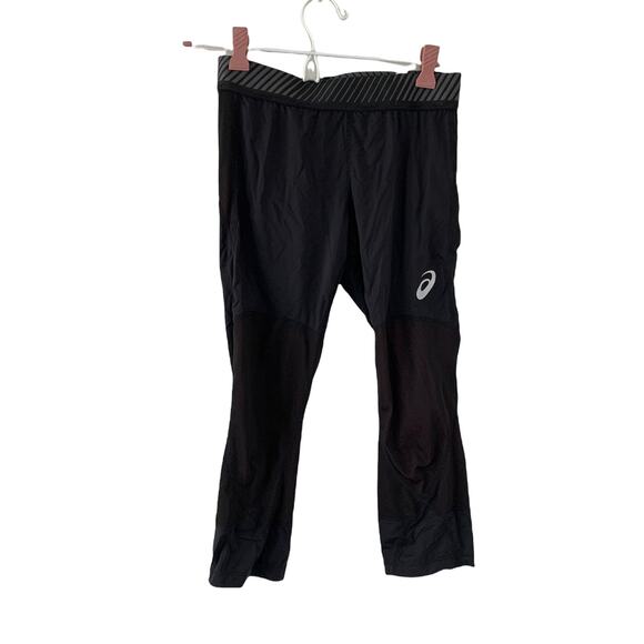 Asics Black Athletic Cropped Running Pants Size Small - Picture 1 of 6